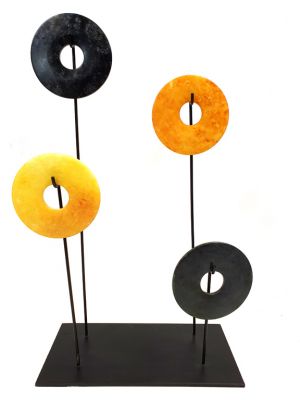 4 Discos Bi - Naranja y Negro