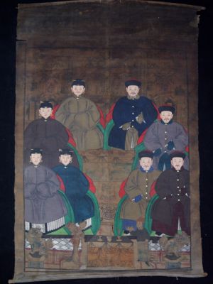 Alte chinesische Ahnen Porträtmalerei - Ahnenbilder - Qing-Dynastie