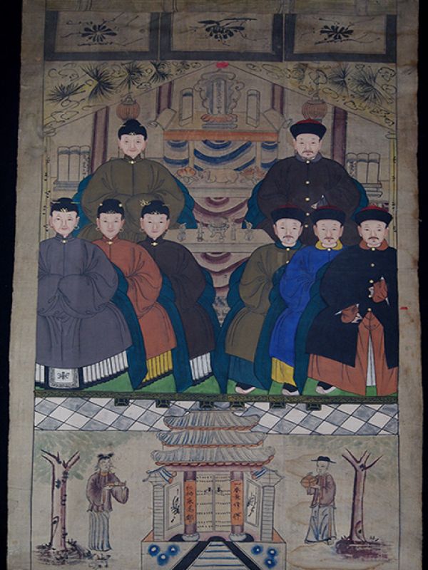 Ancianos Ancestros Dinastía Qing - Antigua pintura asiática