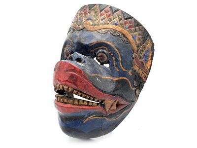 Antigua máscara de Java - Teatro indonesio - Topeng Mask - restaurado