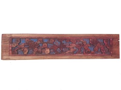 Antigua Placa de Madera - Dinastía Qing - Chino - Flores