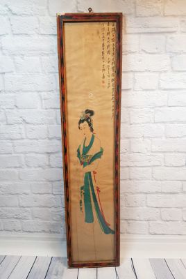Antiguo marco de madera chino - Pintura - Diosa china 2