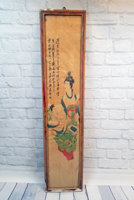 Antiguo marco de madera chino - Pintura - Diosa china 4
