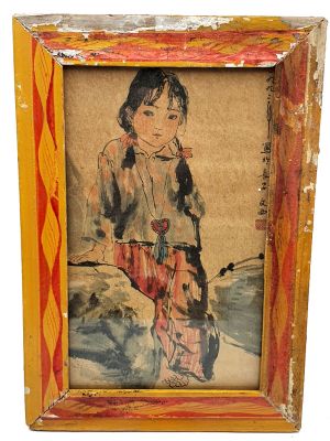 Antiguo marco de madera chino - Pintura