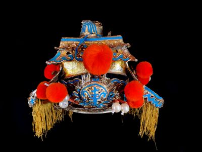 Antiguo Sombrero teatro chino Antiguo tocado de teatro chino enemigo japonés - Samurai 5