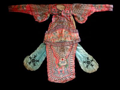 Antiguo teatro traje chino Rosa - Dragones