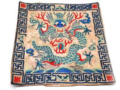 Bordado Chino - Cuadrado Ancestro - Emblema - Dragon