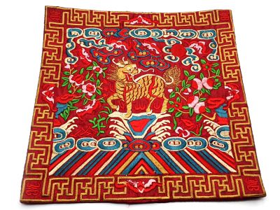 Bordado Chino - Cuadrado Ancestro - Emblema - Leones de Fu