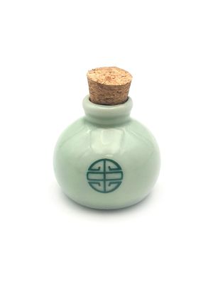 Botella de porcelana - Tinta china liquida - 10ml - Bote verde celadón - Tinta de calidad superior