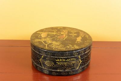 Caja de laca china - Negro y oro