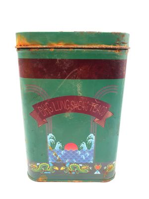 Caja de té chino viejo - Verde - Dragón
