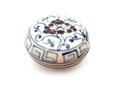 Caja pequeña de porcelana china - Redondo - Flor