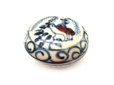 Caja pequeña de porcelana china - Redondo - Pájaro
