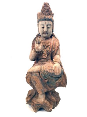 Chinesische Holz Statue Asiatische Göttin