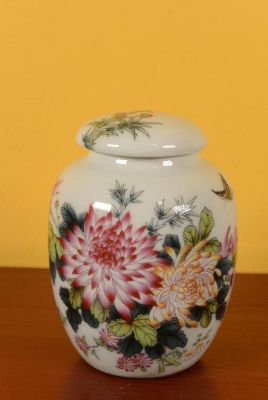 Chinesische kleine Porzellan Topf - Bunt - Blumen