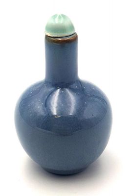 Chinesische Porzellan Schnupftabakflasche - Blau 4