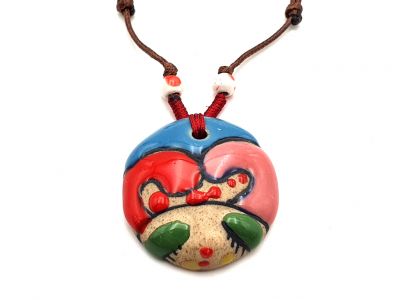 Colección de cabezas cerámica asiática - Collar - Birmania  