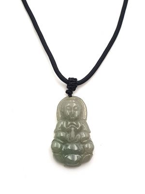 Colgante Budista - Jade Genuino Categoría A - Buda - Verde transparente