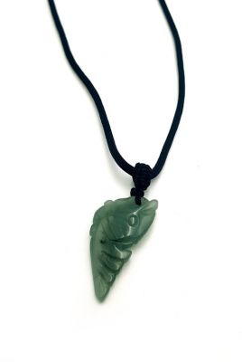 Collar Colgante de Jade Pescado - Verde Oscuro