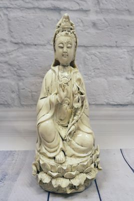 Estatua China Blanca - Porcelana Dehua - Diosa china