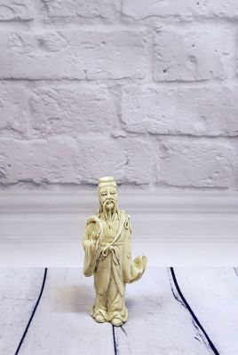 Estatua China Blanca - Porcelana Dehua - Hombre viejo
