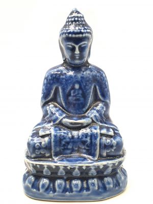 Estatua China de Porcelana Buda - Azul