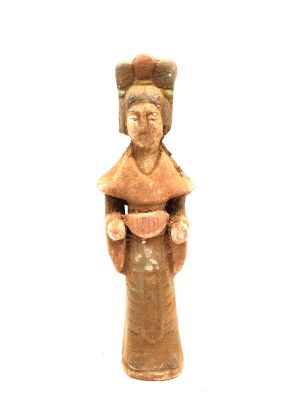 Estatua china - Terracota - Dama de la corte Tang - Flauta de pan