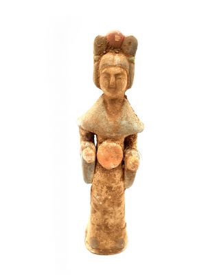 Estatua china - Terracota - Dama de la corte Tang - Organo de boca - Sheng