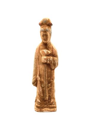 Estatua china - Terracota - Dama de la corte Tang - Ventilador