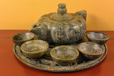 Estatua de jade Servicio de té