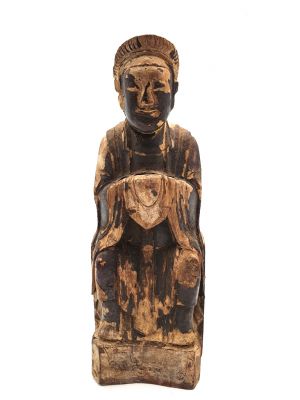 Estatua votiva china antigua - Dinastía de Qing - Monje