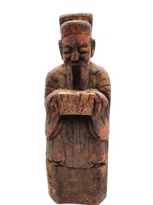Estatua votiva china antigua - Dinastía de Qing - Viejo señor