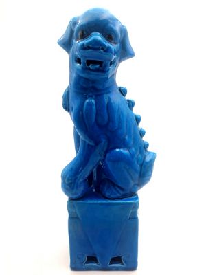 Foo Dog de Porcelana Grande - Azul Cielo (vendido individualmente)