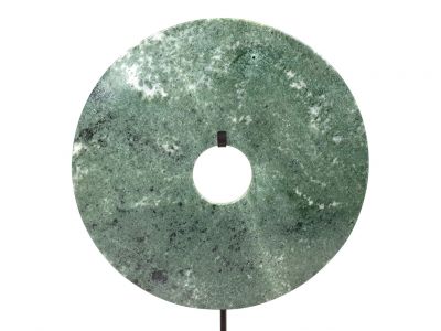 Große Bi-Scheibe aus Jade 25cm - Grün