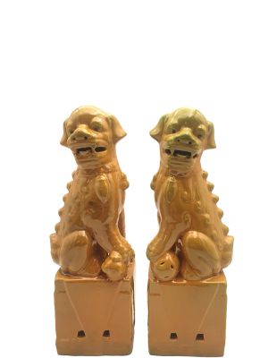 Perros de Fu de porcelana Amarillo