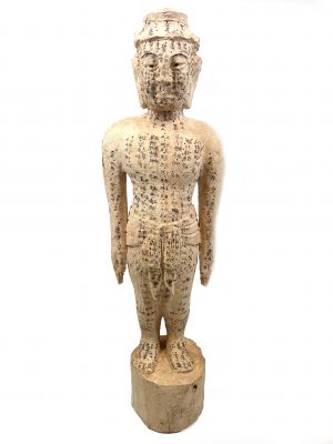 Gran estatua de acupuntura Masculino Medicina China - Madera