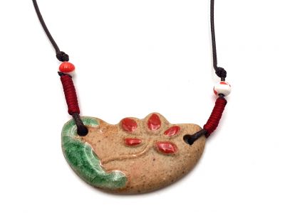 Joyas de cerámica Colección Emperador de Japón - Collar de cerámica - Flores de loto