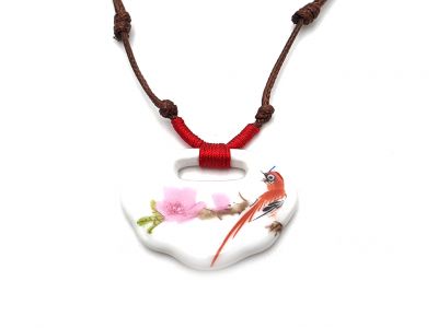 Joyería Cerámica Colección de flores chinas - Collar - Pájaro en una rama