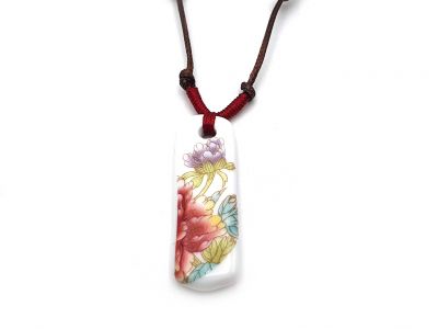 Keramik Schmuck - Blumen von China Kollektion - Halskette - Chinesische Blumen