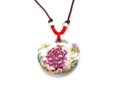 Keramik Schmuck - Blumen von China Kollektion - Halskette - Pfingstrosenblume
