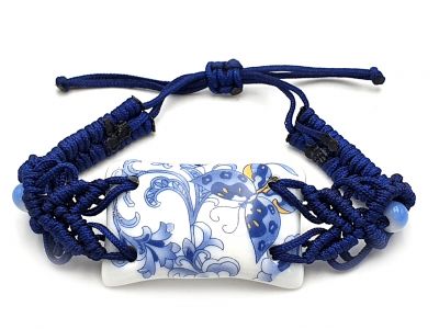 Keramik Schmuck Weiß und Blau Kollektion - Armband - Großer Schmetterling