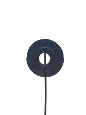 Kleine chinesische Bi-Scheibe 10 cm mit Metallständer - Schwarza
