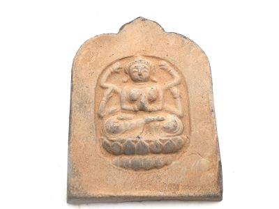 Kleine Chinesische Terrakotta-Platte Bodhisattva Mahayana