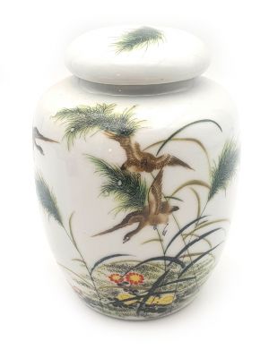 Kleine Chinesische Vase Porzellan - Farbig - Enten 2