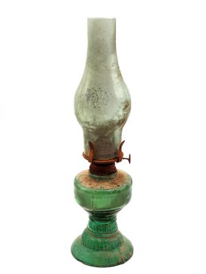 Lámpara de queroseno china antigua - Vidrio