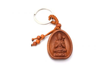 Llavero Feng Shui de madera - Posición de loto de Buda
