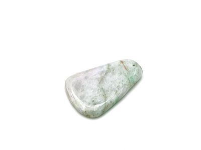 Mini Gua Sha en Jade real - Blanco y Verde manchado