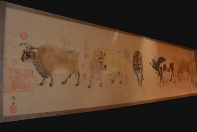 Muy Gran Escena chino - Pintura - Cinco bueyes - Han Huang