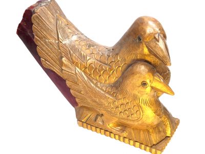Pájaro de madera chino antiguo - 2 pájaros