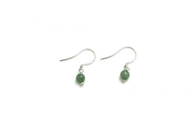 Pendientes de jade 0,5cm - Verde / Transparente